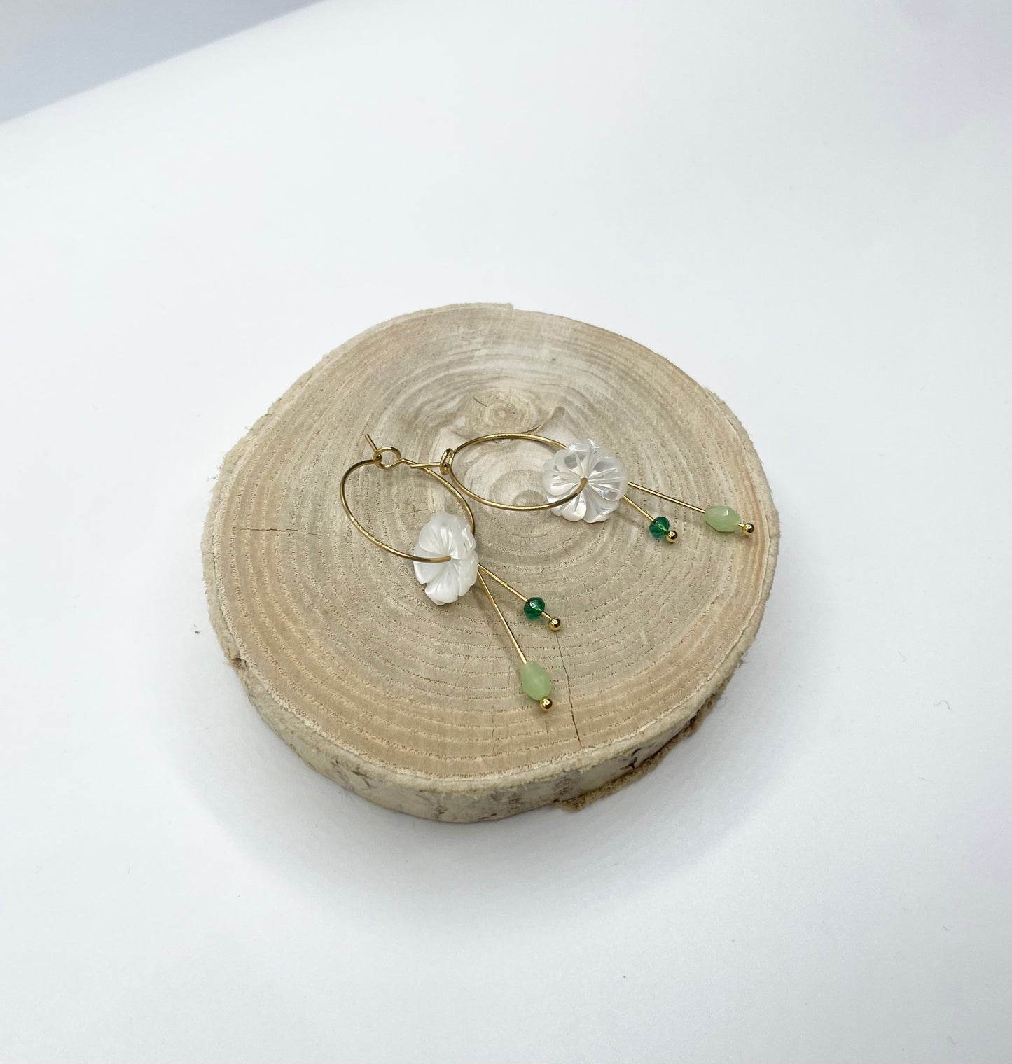 BOUCLE D’OREILLE FLEUR NACRE